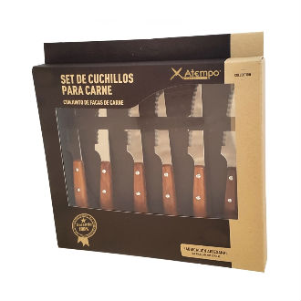 Pack 6 cuchillos carne